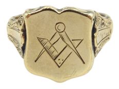 9ct gold shield design Masonic ring