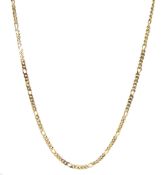 9ct gold flattened Figaro link necklace
