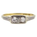 Art Deco gold two stone old cut diamond ring