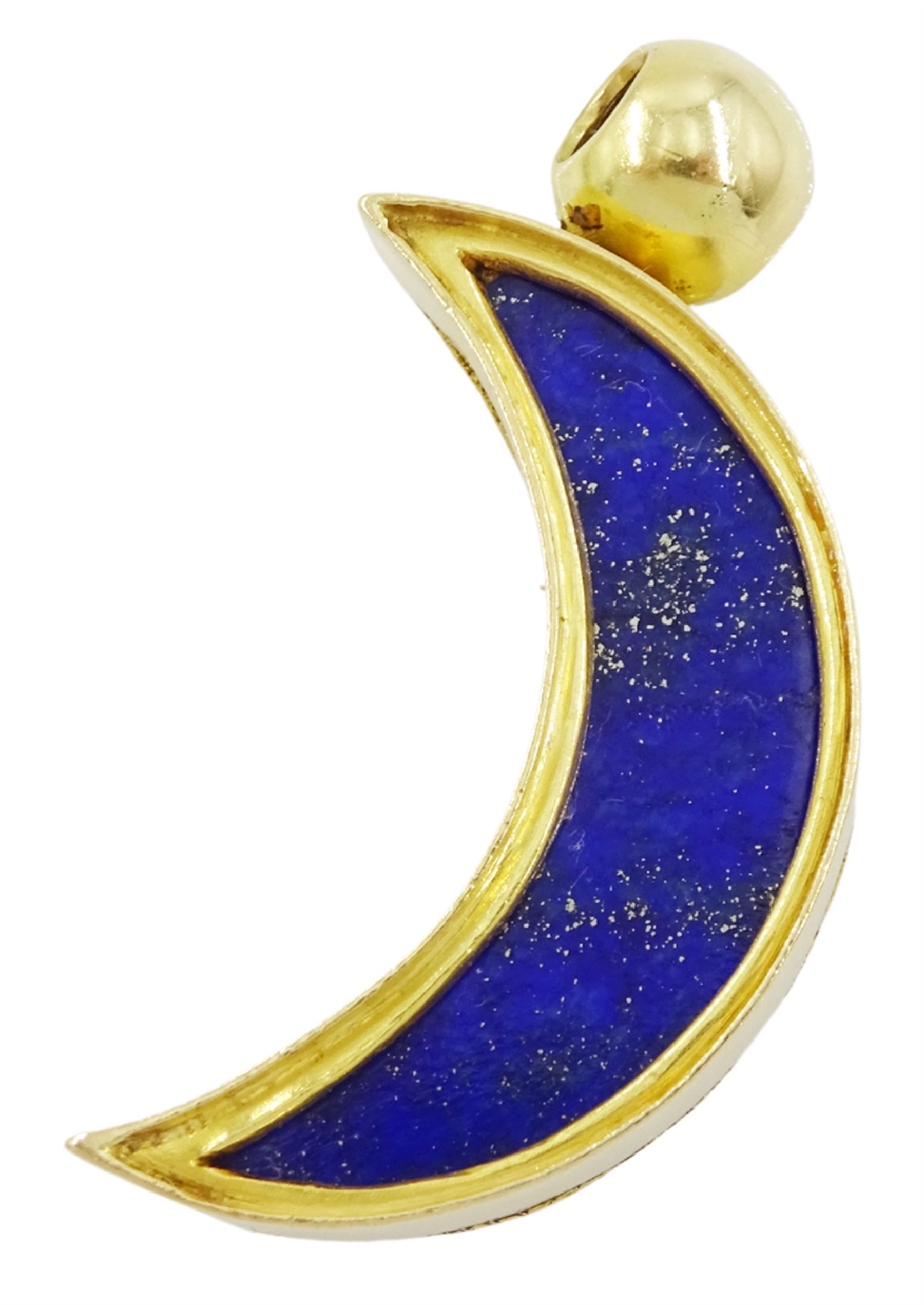 18ct gold crescent swivel pendant - Image 2 of 3