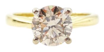 18ct gold single stone round brilliant cut diamond ring