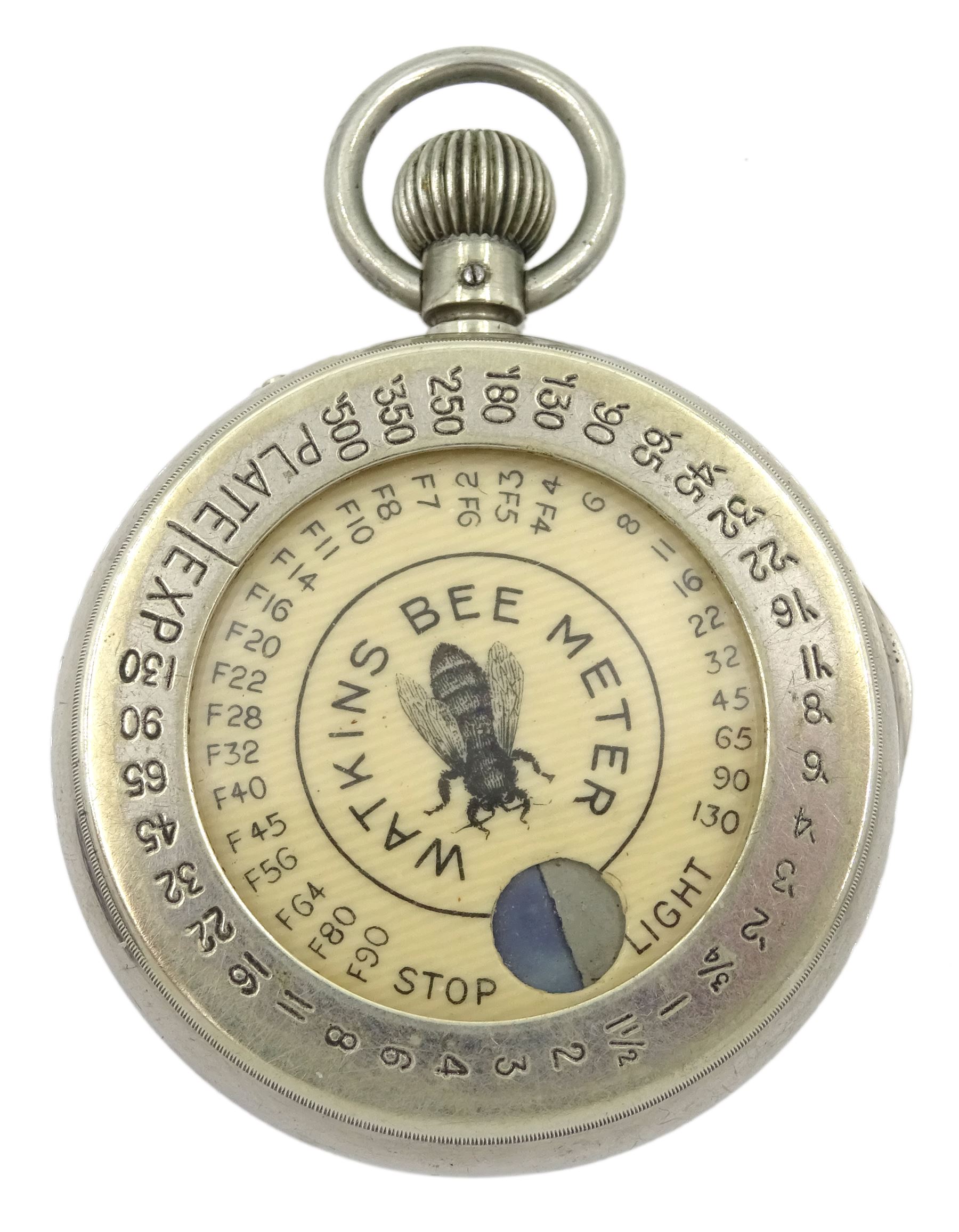 Watkins Queen Bee chrome exposure meter keyless chronograph pocket watch - Image 3 of 4