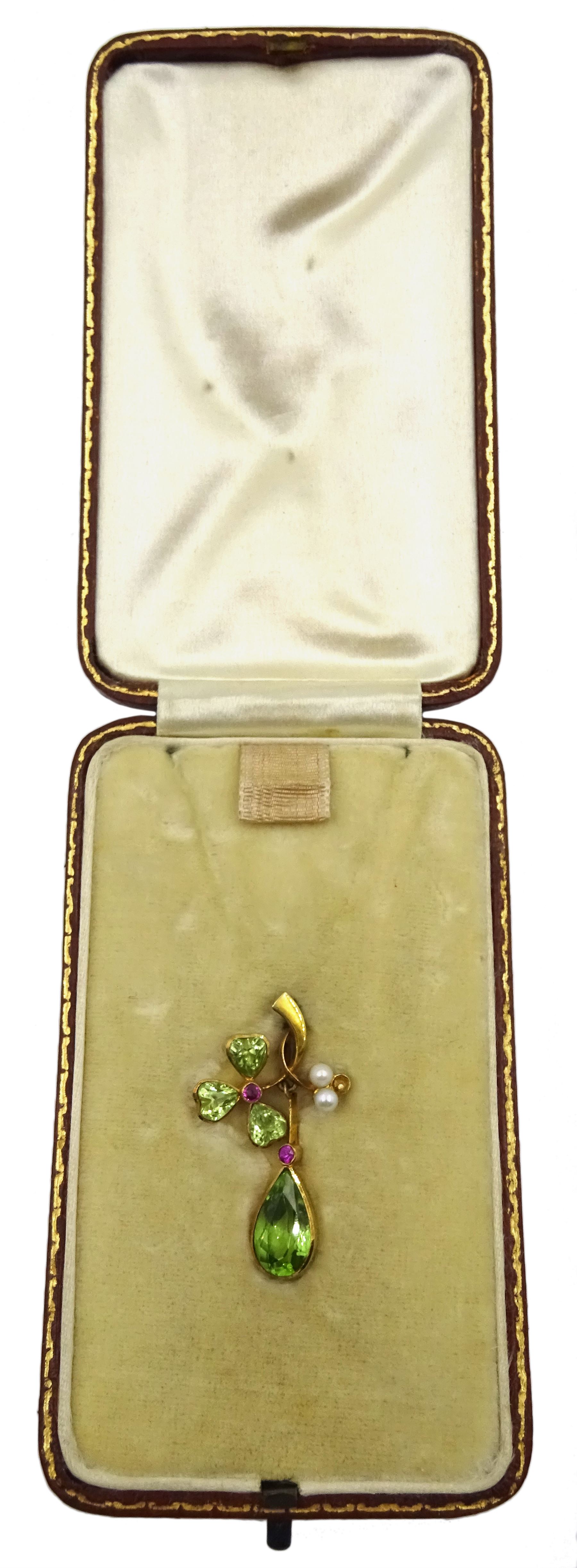 Early 20th century 15ct gold peridot - Image 2 of 3