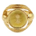 18ct gold emblem of Saudi Arabia signet ring