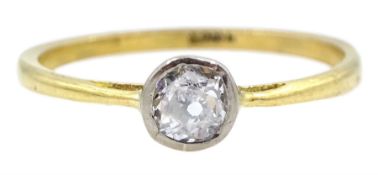 Early-mid 20th century gold bezel set single stone old cut diamond ring