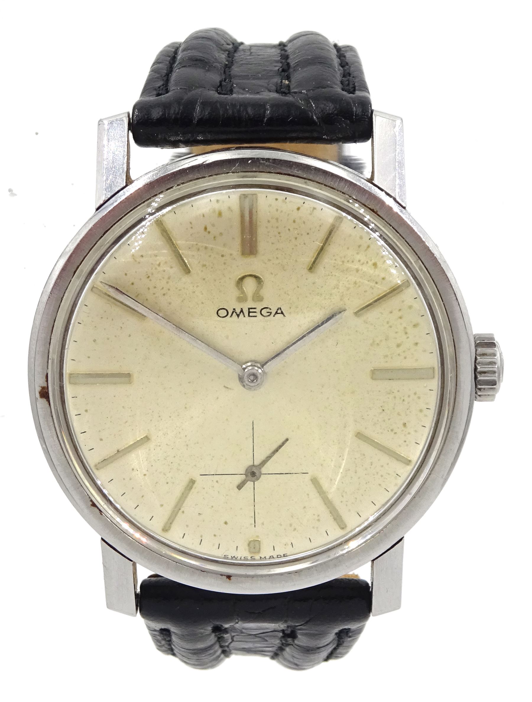 Omega gentleman's stainless steel manual wind wristwatch