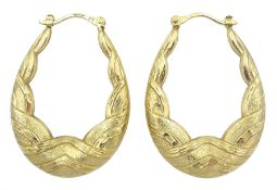 Pair of 9ct gold hoop earrings hallmarked