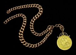 Early 20th century 9ct rose gold tapering watch chain