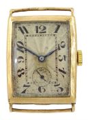 Buren gentleman's 9ct gold manual wind rectangular wristwatch