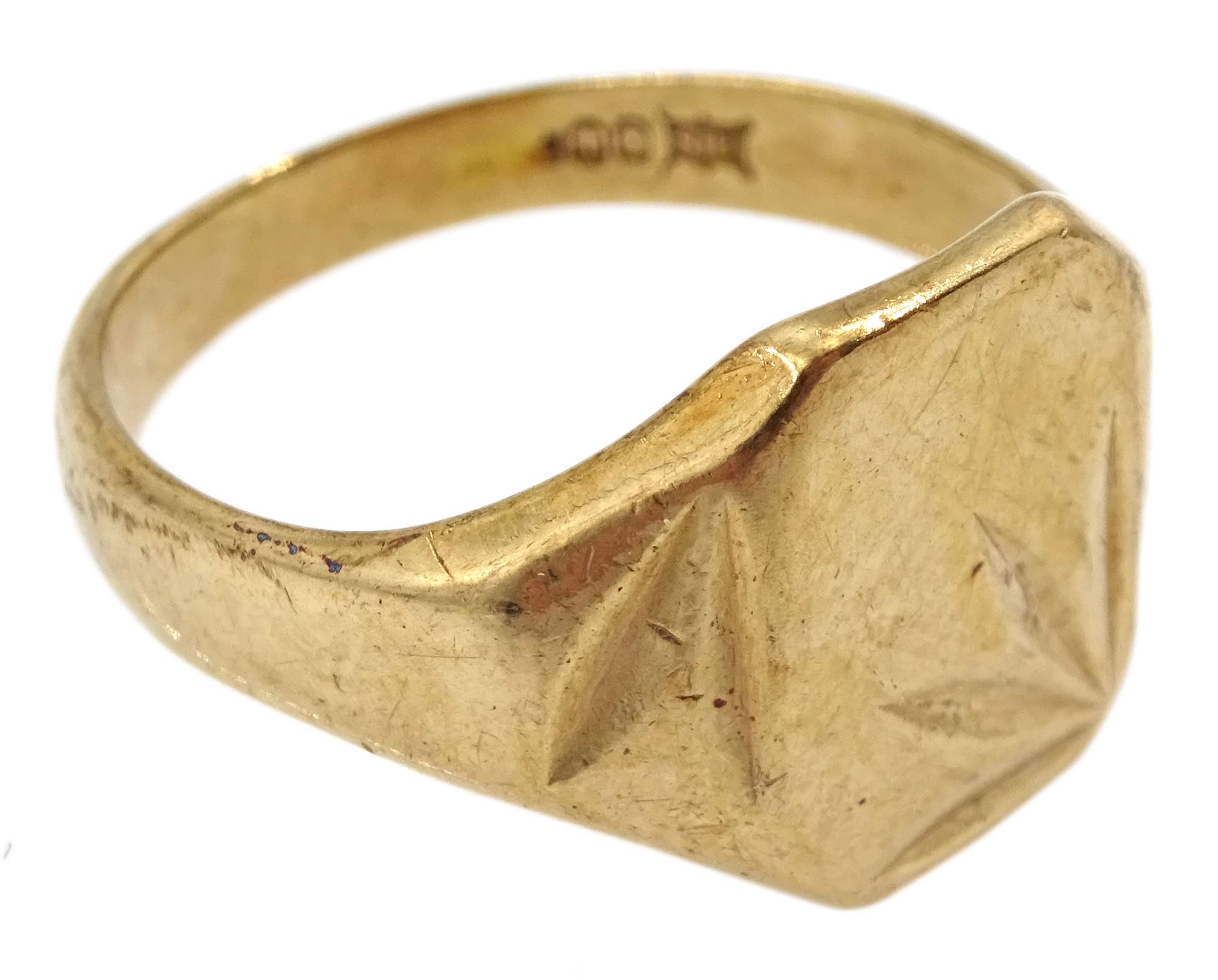 9ct gold signet ring - Image 3 of 4