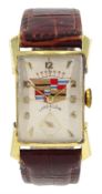 Lord Elgin gentleman's Art Deco 14ct gold 21 jewels manual wind rectangular wristwatch