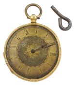 Early 20th century 18ct gold cylinder pocket watch
