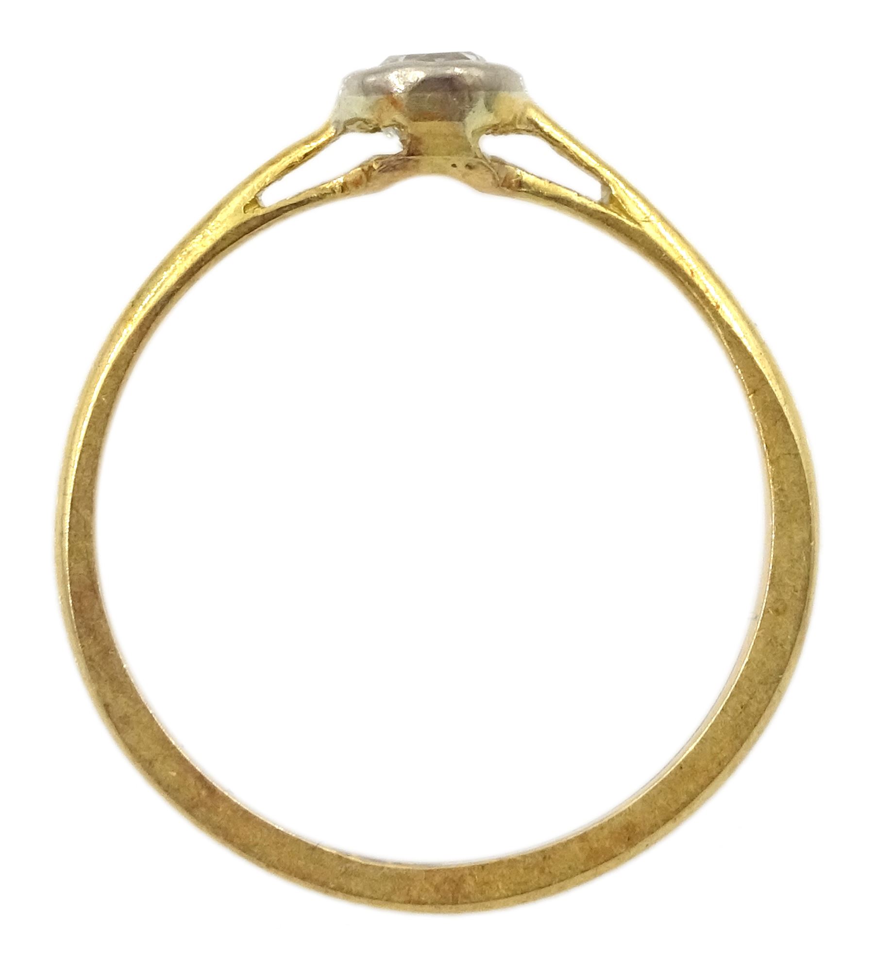 Early-mid 20th century gold bezel set single stone old cut diamond ring - Image 4 of 4