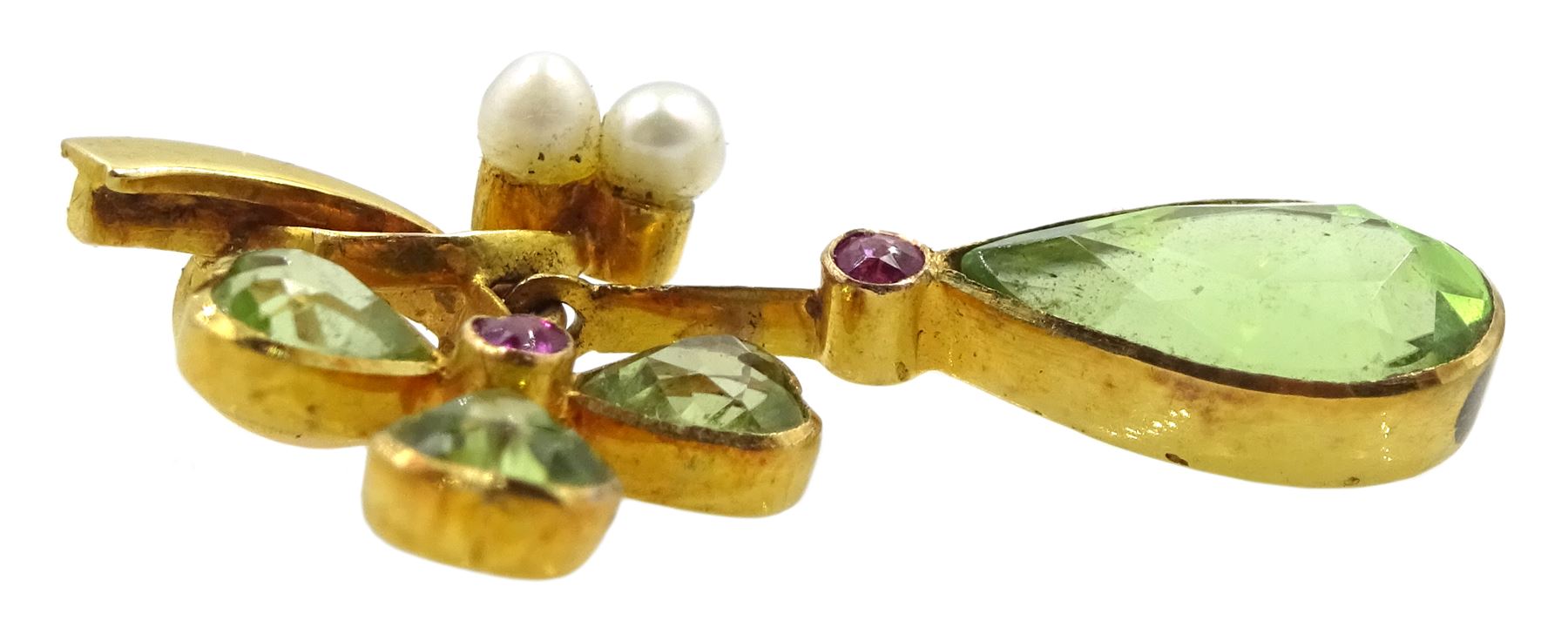 Early 20th century 15ct gold peridot - Image 3 of 3