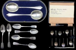 Pair of silver serving spoons