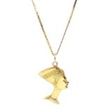 18ct gold Nefertiti pendant necklace