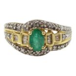 14ct gold oval cut emerald