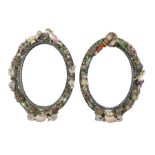 Pair of late 19th century Continental porcelain mirrors