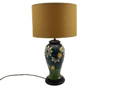 Moorcroft 'Passion Flower' pattern table lamp with shade