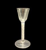 18th century cordial glass with ovoid bowl