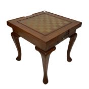 20th century hardwood occasional games table having brass inlay decoration