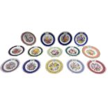 Collection of fourteen Chelsea Flower Show plates by Worcester