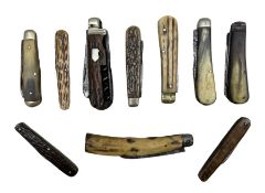 Horn and antler folding knives including Saynor