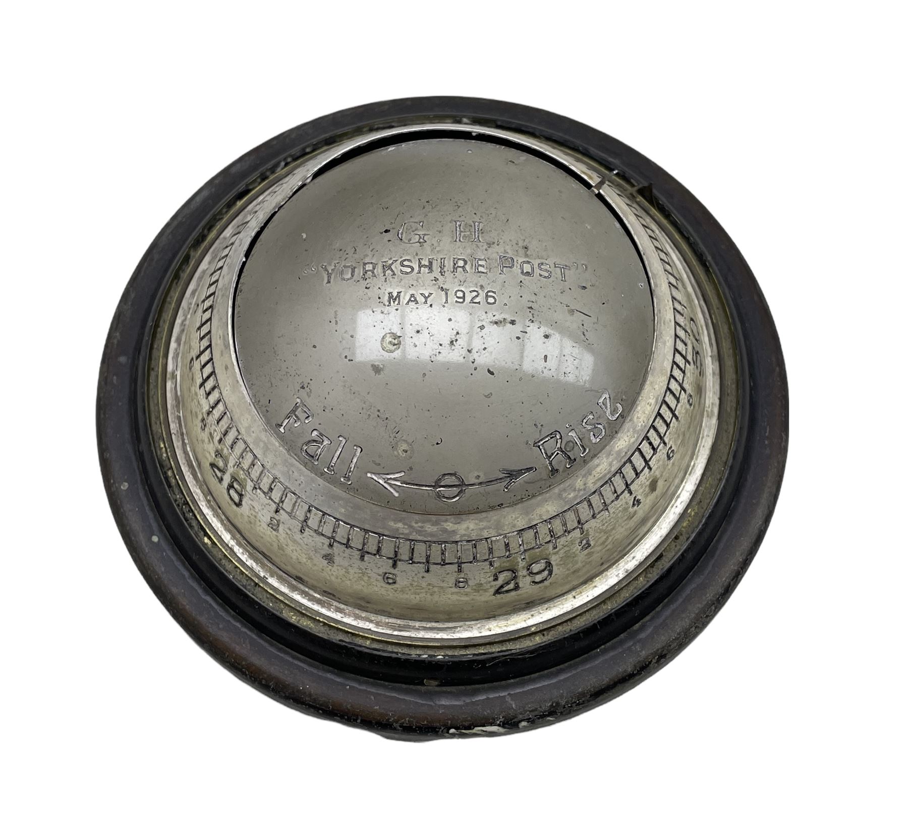 Early 20th century silver-plated aneroid desk barometer by Pearce of Leeds