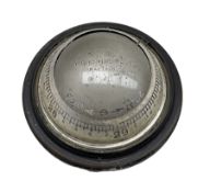 Early 20th century silver-plated aneroid desk barometer by Pearce of Leeds