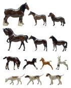 Group of Beswick models to include a brown gloss horse model 1549