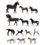 Group of Beswick models to include a brown gloss horse model 1549