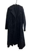 Vintage Persian Lamb full-length coat with knitted waist belt