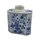 19th century Chinese blue and white tea caddy of octagonal form
