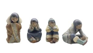 Series of four Lladro Gres figures 'Arctic Winter' No2156