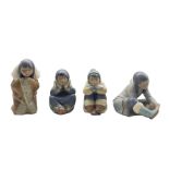 Series of four Lladro Gres figures 'Arctic Winter' No2156