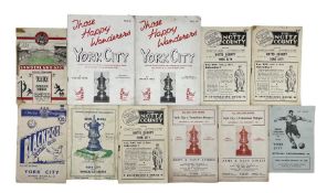 Eleven 1950s York City interest football programmes including Blackpool football club vs York City S