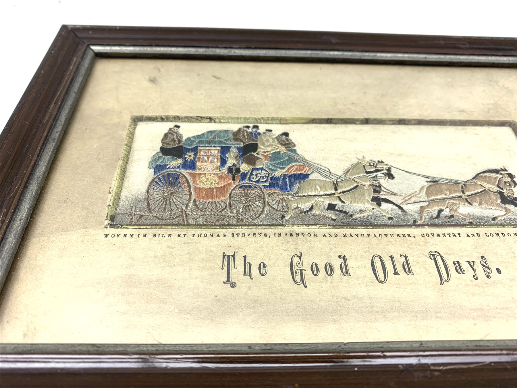 19th century woven silk Stevengraph 'The Good Old Days' 15cm x 5cm and a woven silk picture of a Her - Image 3 of 4