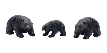 Group of three Black Forest type bears