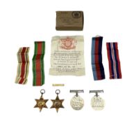 Group of four WWII medals comprising Africa Star