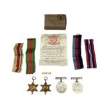 Group of four WWII medals comprising Africa Star