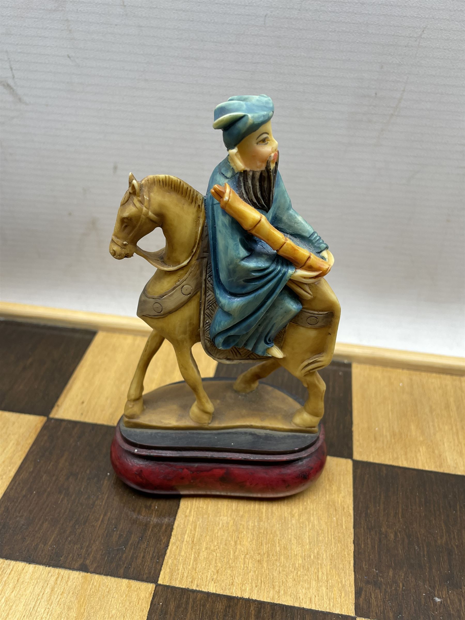 Chinese painted resin figural chess set - Image 2 of 5