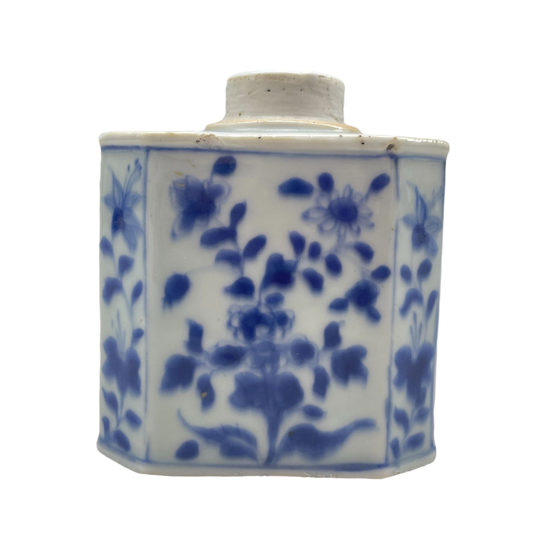 19th century Chinese blue and white tea caddy of octagonal form - Image 2 of 3