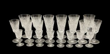 Part suite of Waterford Alana pattern drinking glasses comprising six claret glasses