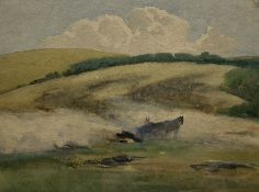 Fred Stratton (British 1870-1960): Ploughing Landscape