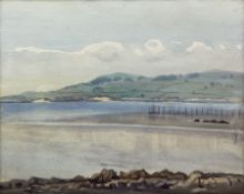 William Miles Johnston (Scottish 1893-1974): Kirkcudbright Coastal Landscape