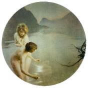 After Paul Chabas (French 1869-1937): 'Lac D'Annecy P�cheuses de Lune'