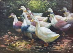 English School (mid 20th century): A Flock of Ducks