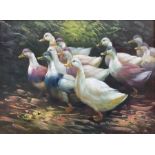 English School (mid 20th century): A Flock of Ducks