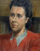 Jack Hellewell (Northern British 1920-2000): Head and Shoulders Portrait of Jack's Sister Edith