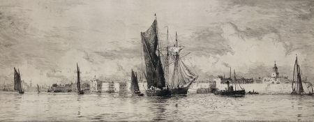 William Lionel Wyllie (British 1851-1931) 'Hot Walls - Portsmouth'